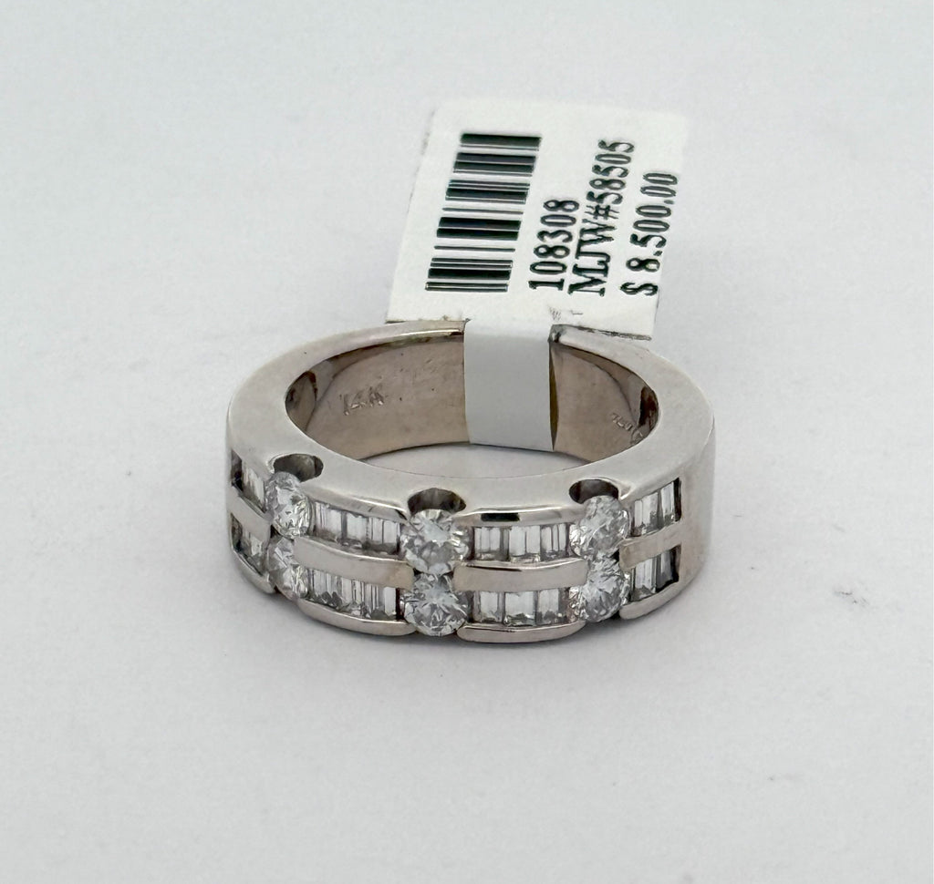 14k White Gold 1.00CT Ladies Diamond Ring, 9.4gm, Size 6, S108308