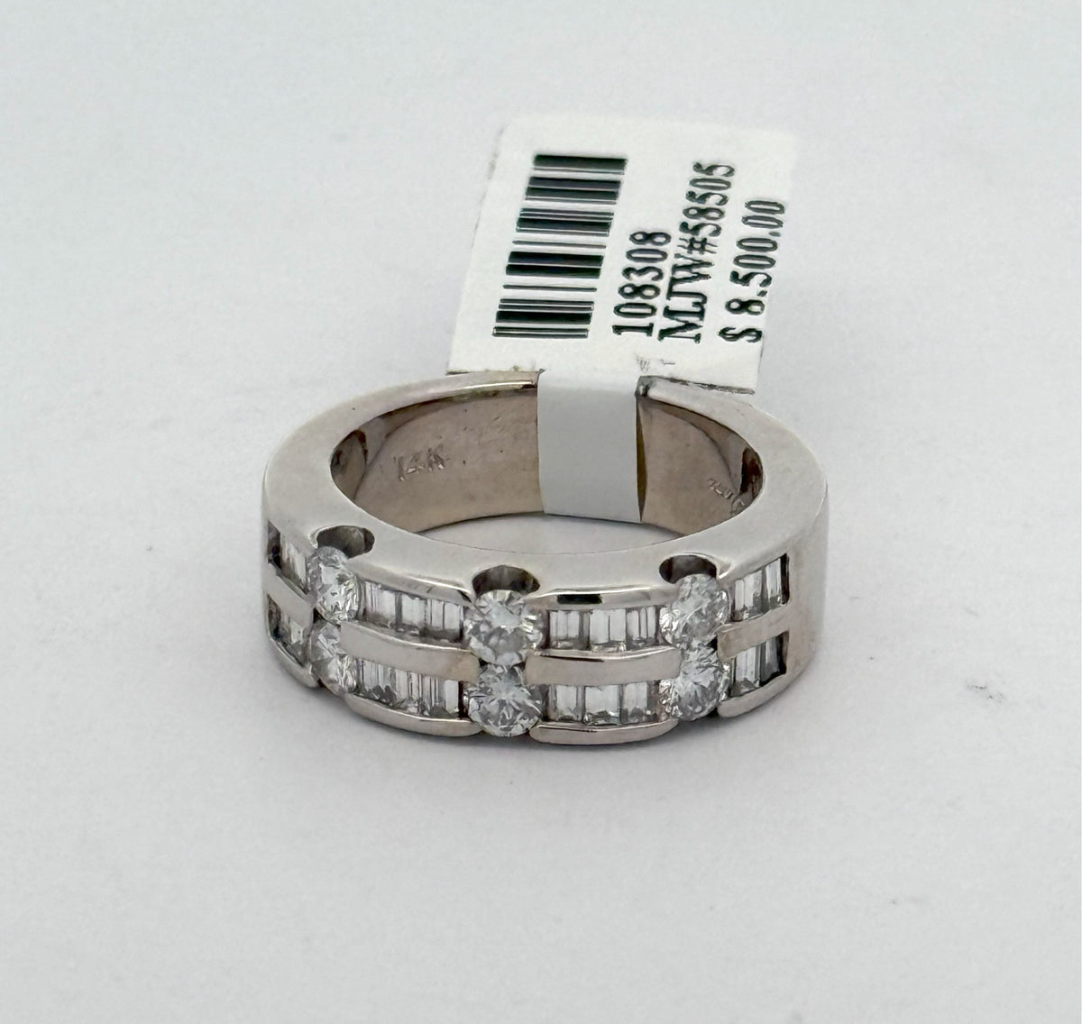 14k White Gold 1.00CT Ladies Diamond Ring, 9.4gm, Size 6, S108308