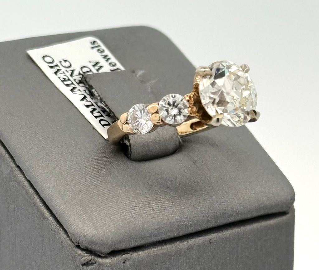 14k Yellow Gold 3.75 CT Diamond Engagement Ring, 3.4gm, S16452