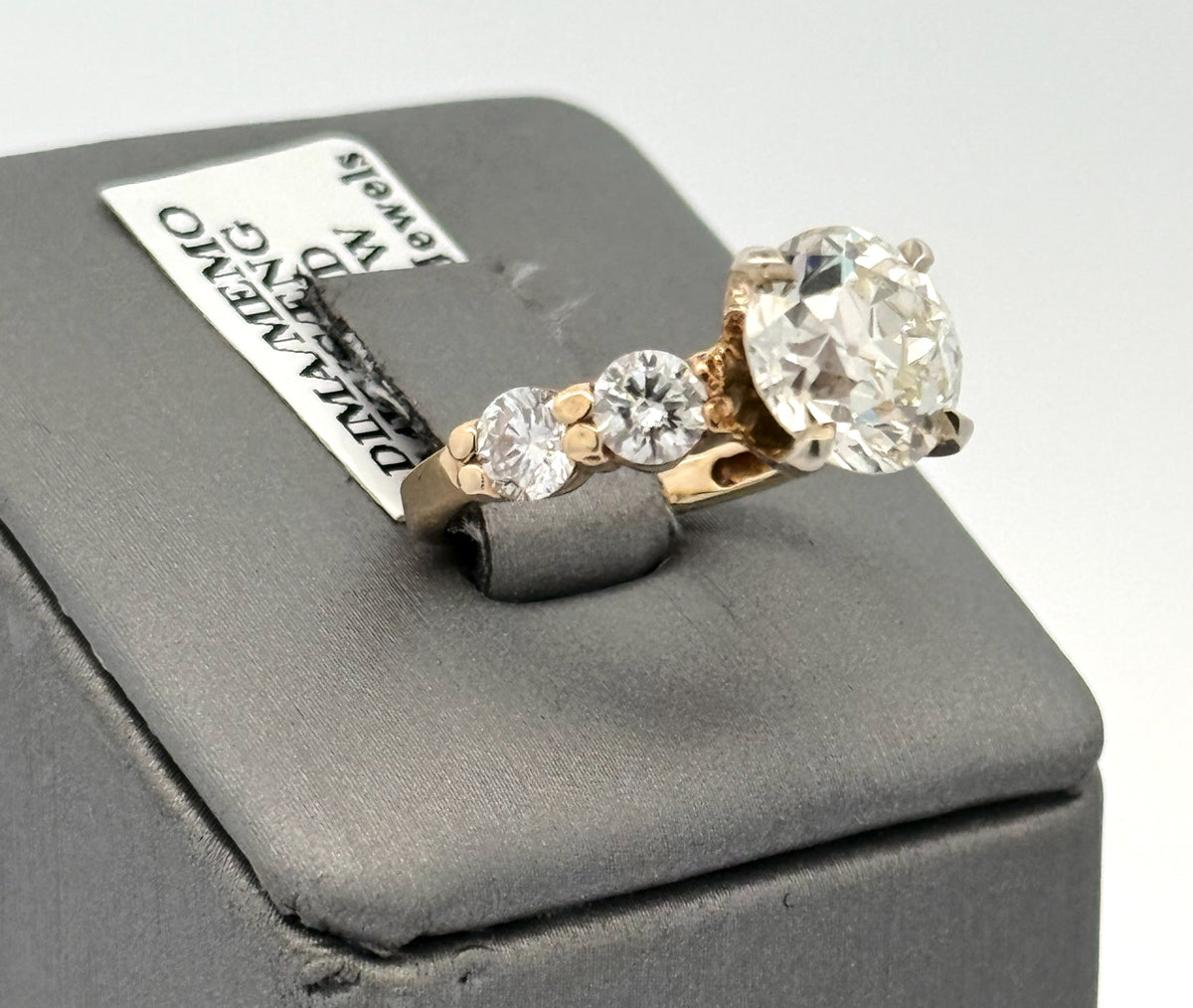 14k Yellow Gold 3.75 CT Diamond Engagement Ring, 3.4gm, S16452