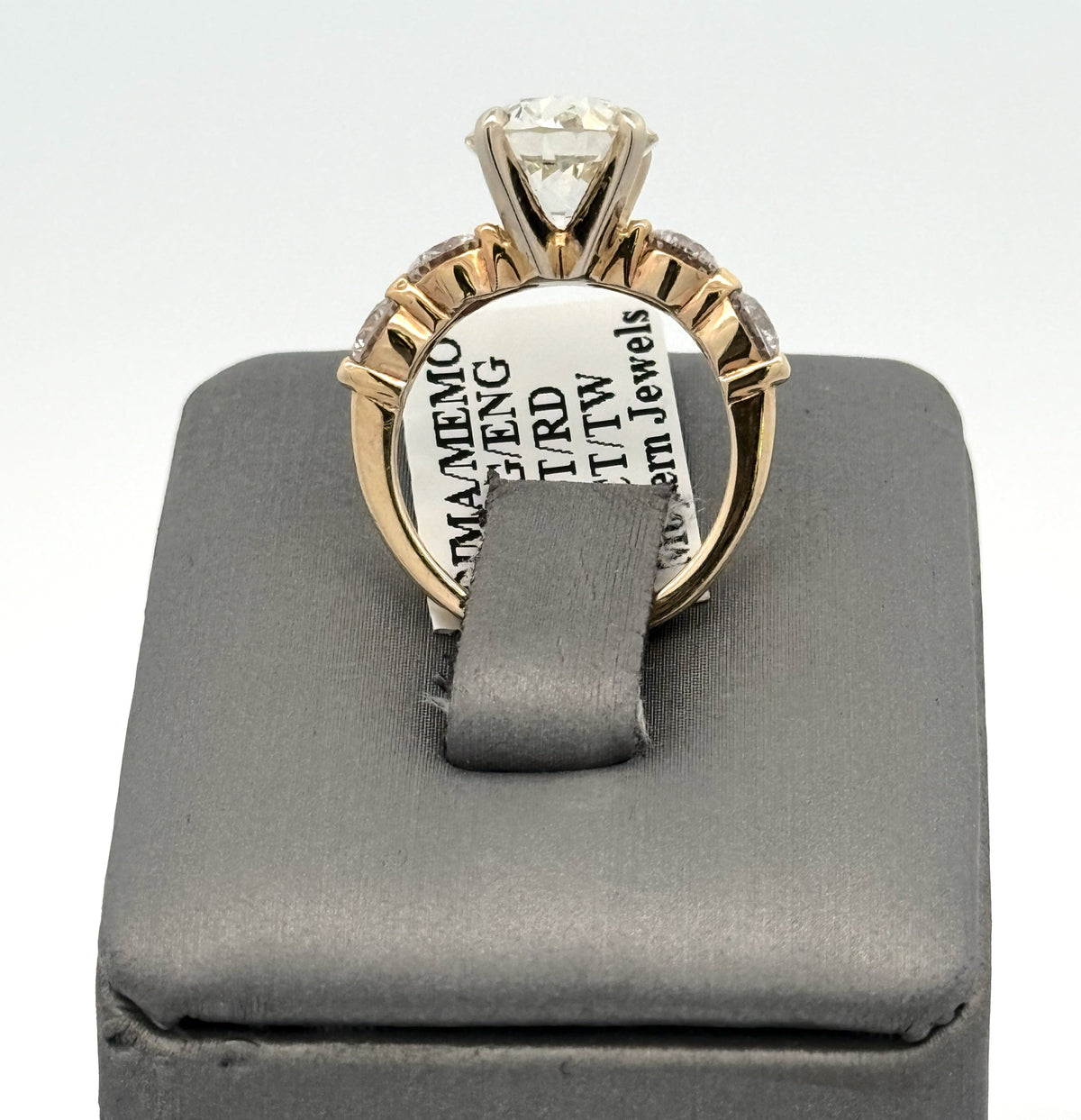 14k Yellow Gold 3.75 CT Diamond Engagement Ring, 3.4gm, S16452
