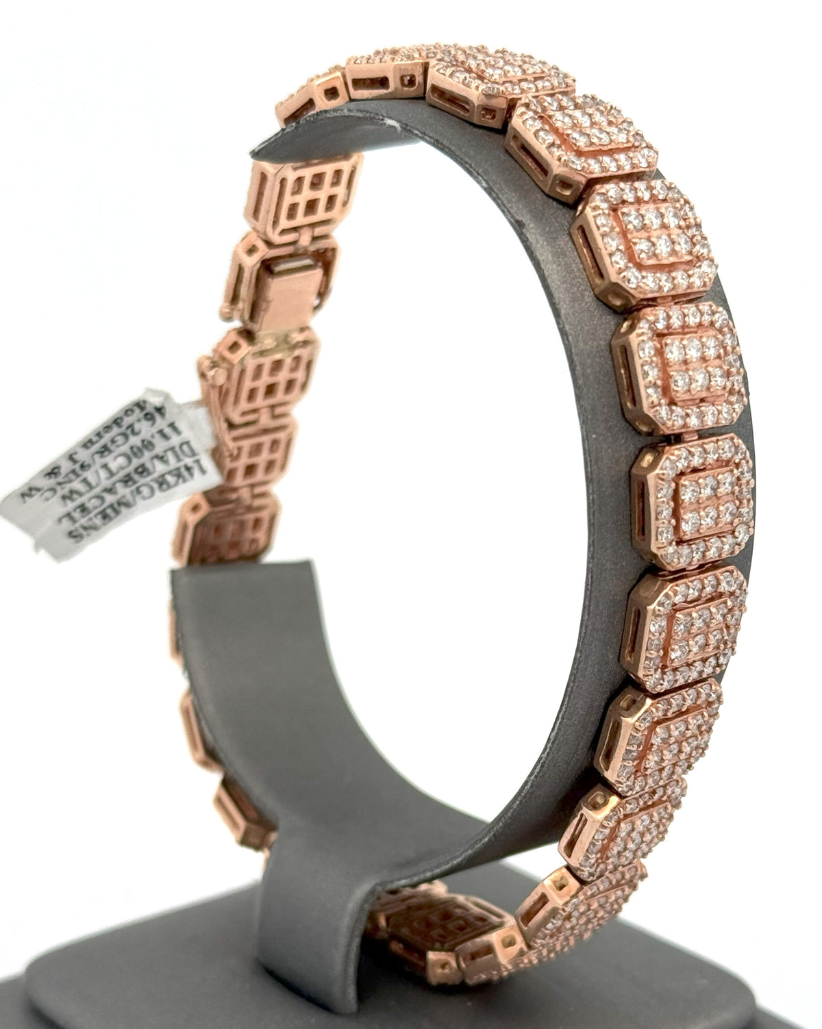 14k Rose Gold 11.00 CT Diamond Tennis Bracelet, 46.2g 9", S105964