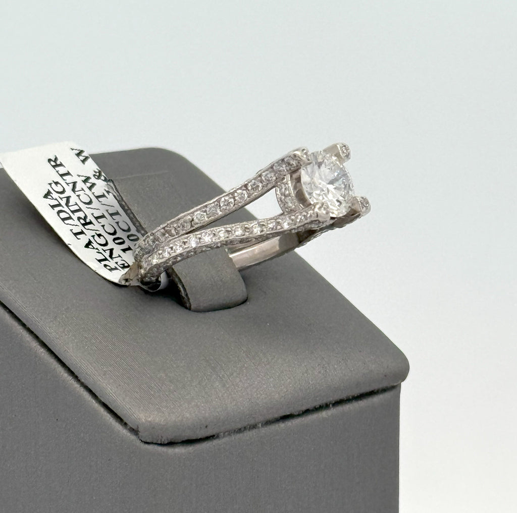 Platinum 2.00 CT Diamond Engagement Ring, 7.3g, Size 4.5, S107266
