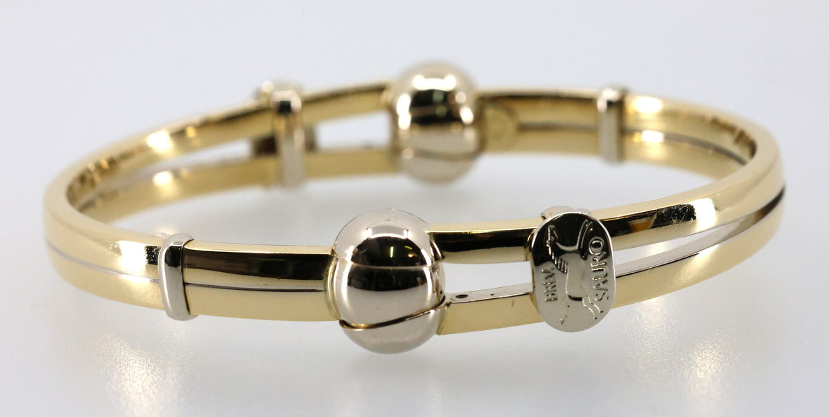 Brev Sauro 18k Yellow Gold Luxury Bracelet Two-Tone 28g, S108819 (Pre-owned)