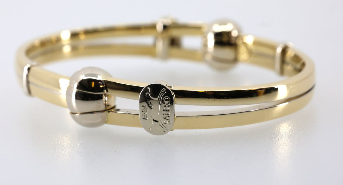 Brev Sauro 18k Yellow Gold Luxury Bracelet Two-Tone 28g, S108819 (Pre-owned)