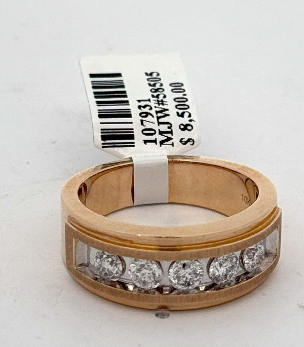 10k Yellow Gold 1.00 CT Diamond Men's Wedding Band, 8.8 g S107931