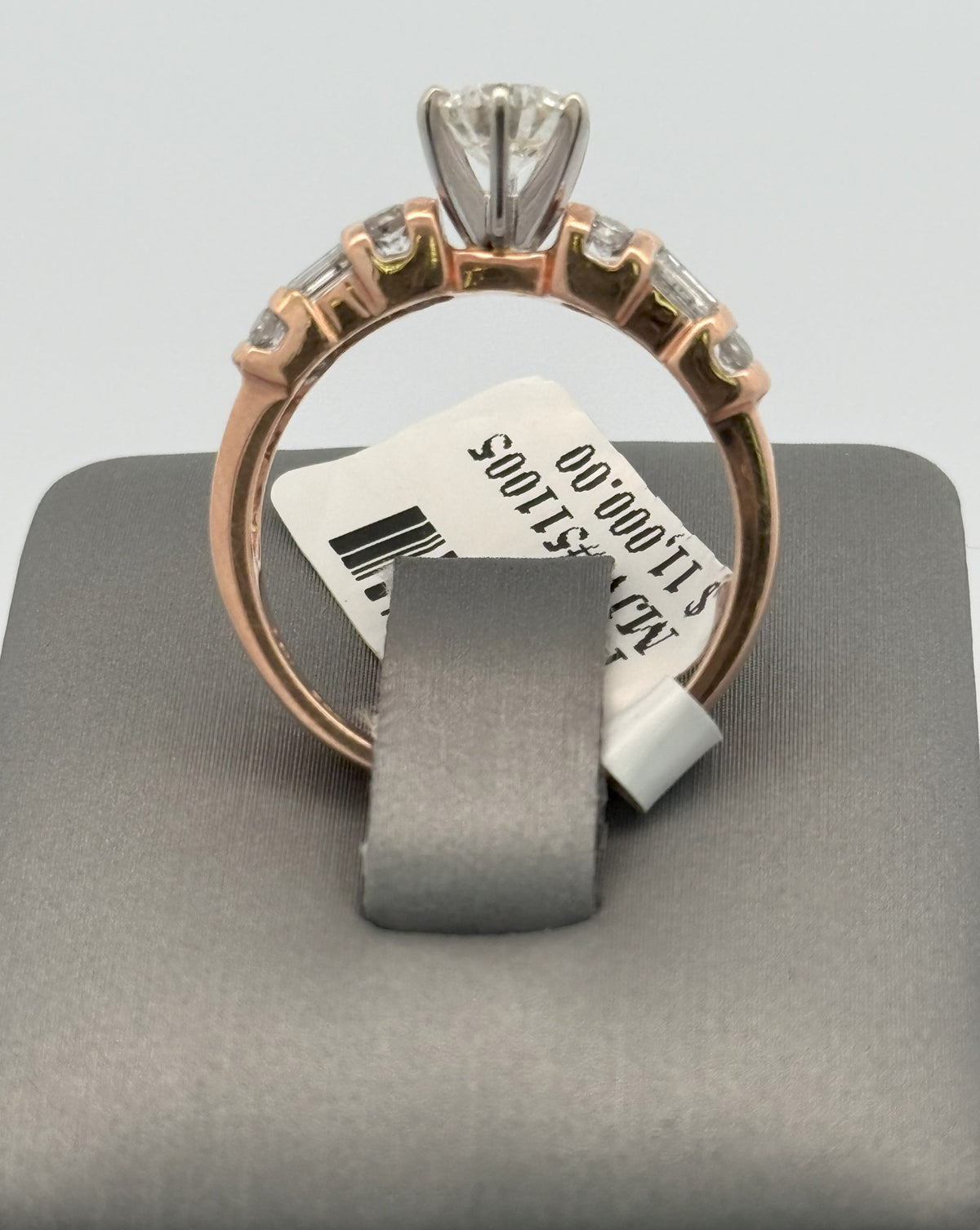14k Rose Gold 1.00 CT Diamond Engagement Ring, 4.6gm, Size 7.5, S103123
