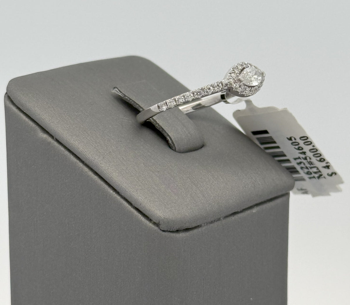 14k White Gold 0.50 CT Marquise & Round Diamond Ring, Size 7,5, 2.3gm, S16231