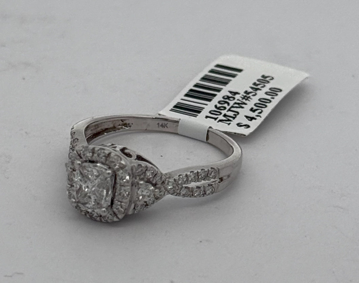 14k White Gold 0.75CT Diamond Engagement ring, Size 7,75, 4.1g S106984