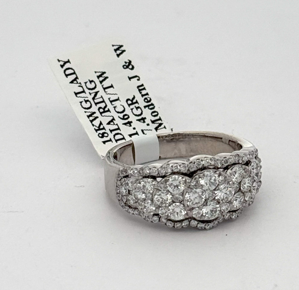 18K White Gold 1.21 CT Diamond Engagement ring, Size 7,5, 7.5g S108305