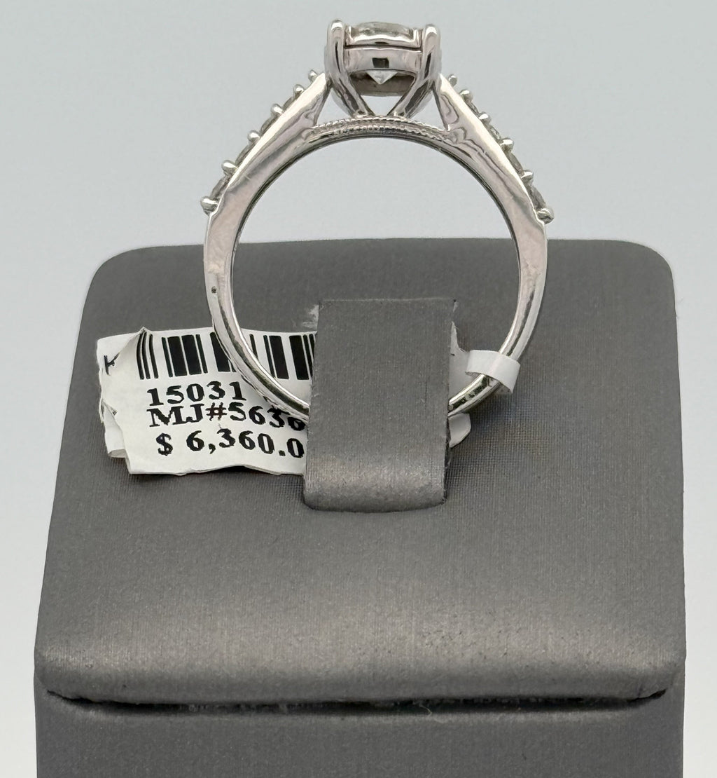 14k White Gold 0.90 CT Diamond Engagement Ring, 3.2g, Size 7, S15031