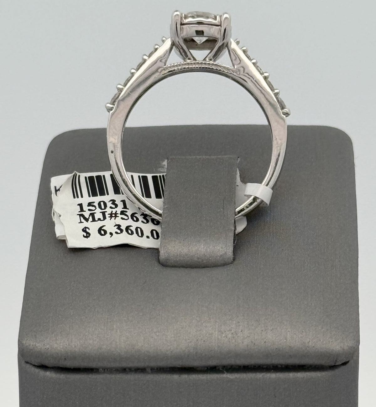 14k White Gold 0.90 CT Diamond Engagement Ring, 3.2g, Size 7, S15031