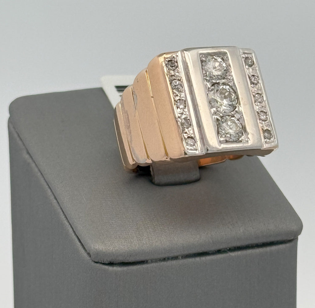 18k Yellow Gold 1.25 CT Diamond Men's Ring Estate, S108415 ( Pre-owned )
