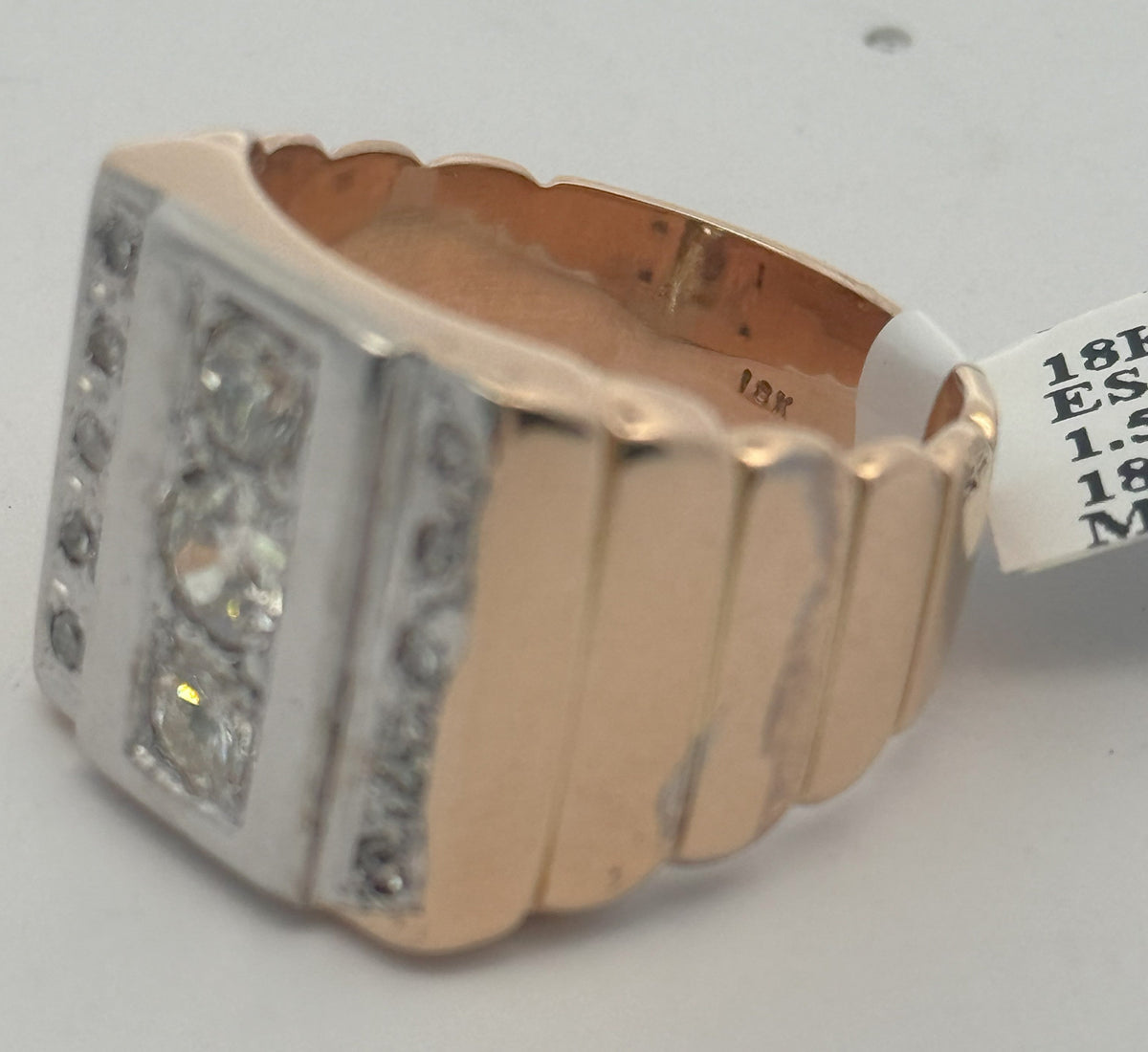 18k Yellow Gold 1.25 CT Diamond Men's Ring Estate, S108415 ( Pre-owned )