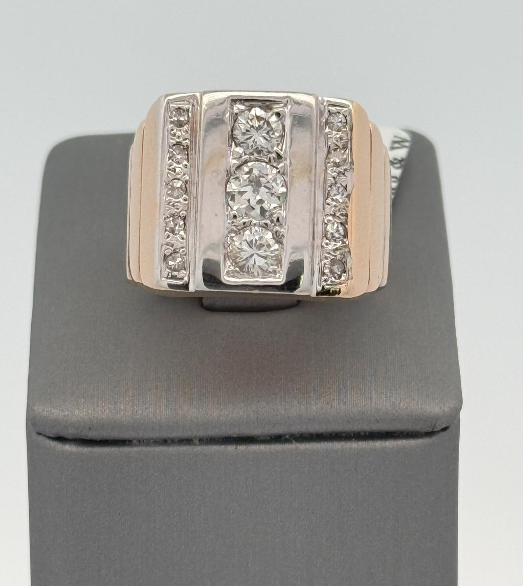 18k Yellow Gold 1.25 CT Diamond Men's Ring Estate, S108415 ( Pre-owned )