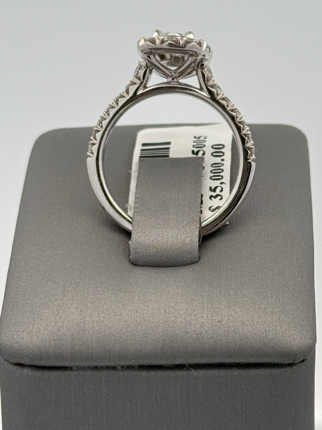 18k White Gold 1.75 CT Diamond Halo Engagement Ring, 5.7gm, Size 6.5, S107721