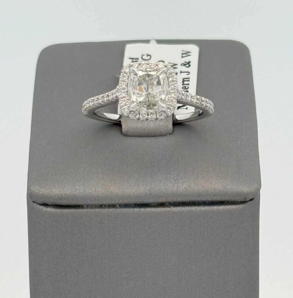 18k White Gold 1.25 CT Diamond Engagement Ring, 3.4gm, Size 6.5, S107725
