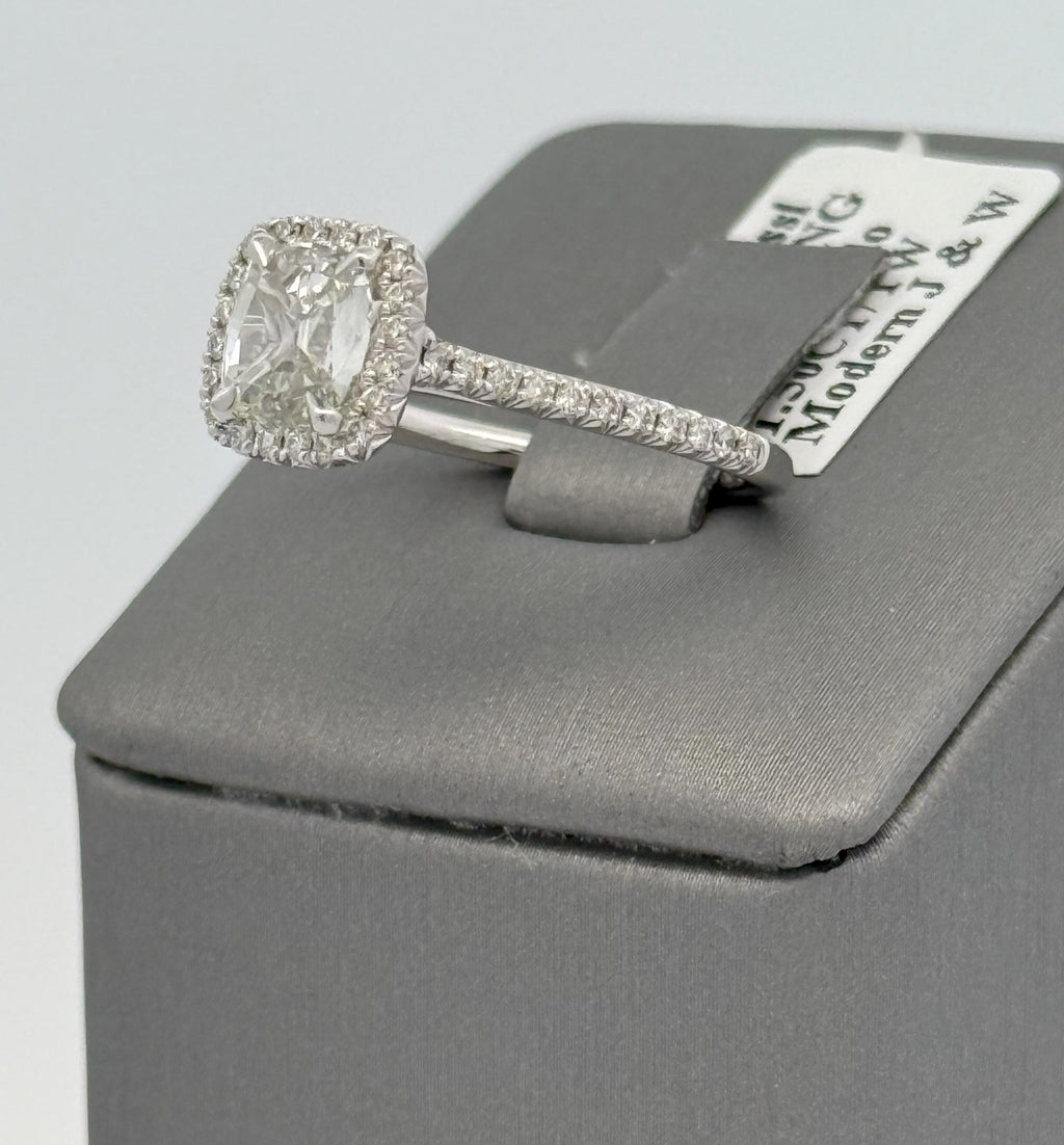 18k White Gold 1.25 CT Diamond Engagement Ring, 3.4gm, Size 6.5, S107725
