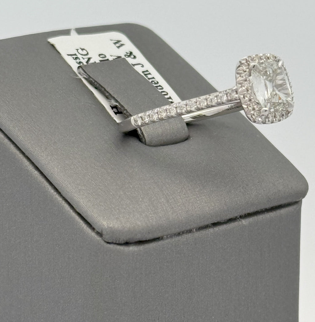 18k White Gold 1.25 CT Diamond Engagement Ring, 3.4gm, Size 6.5, S107725