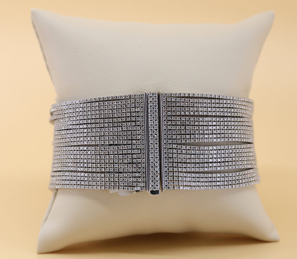18k White Gold 27.25CT Diamond Tennis Bracelet, 7", 102.5g, S16815