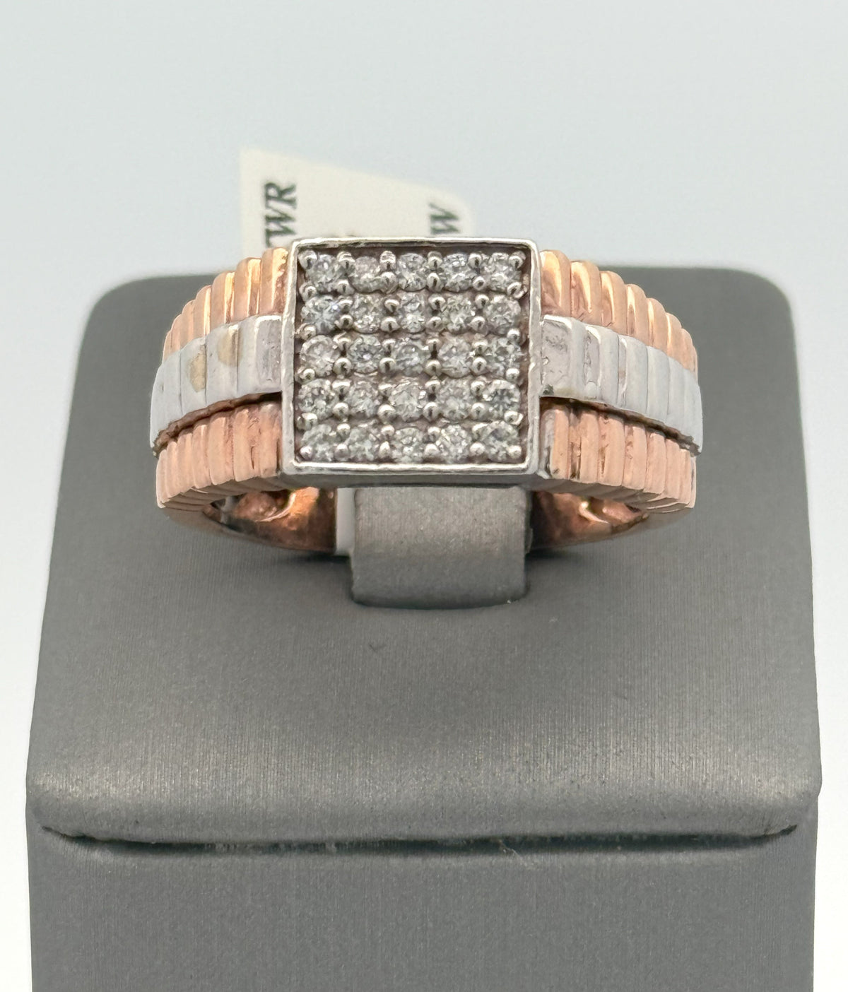 14k Two Tone Gold 0.50 CT Diamond Men's Fancy Band, S106737
