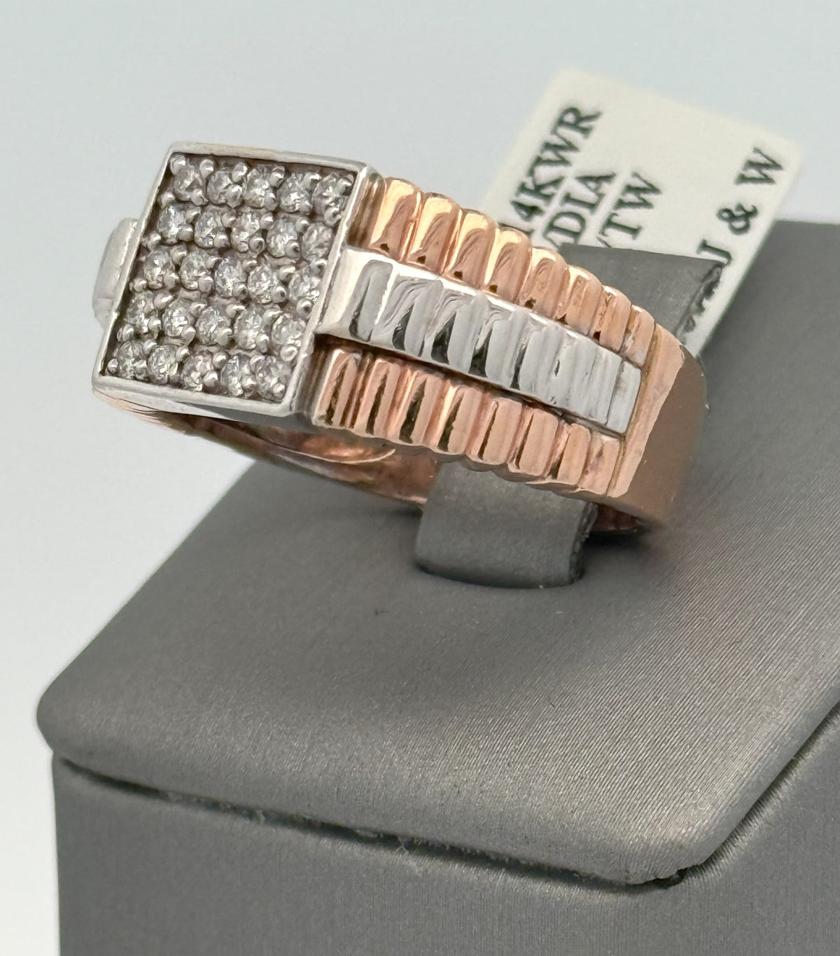 14k Two Tone Gold 0.50 CT Diamond Men's Fancy Band, S106737