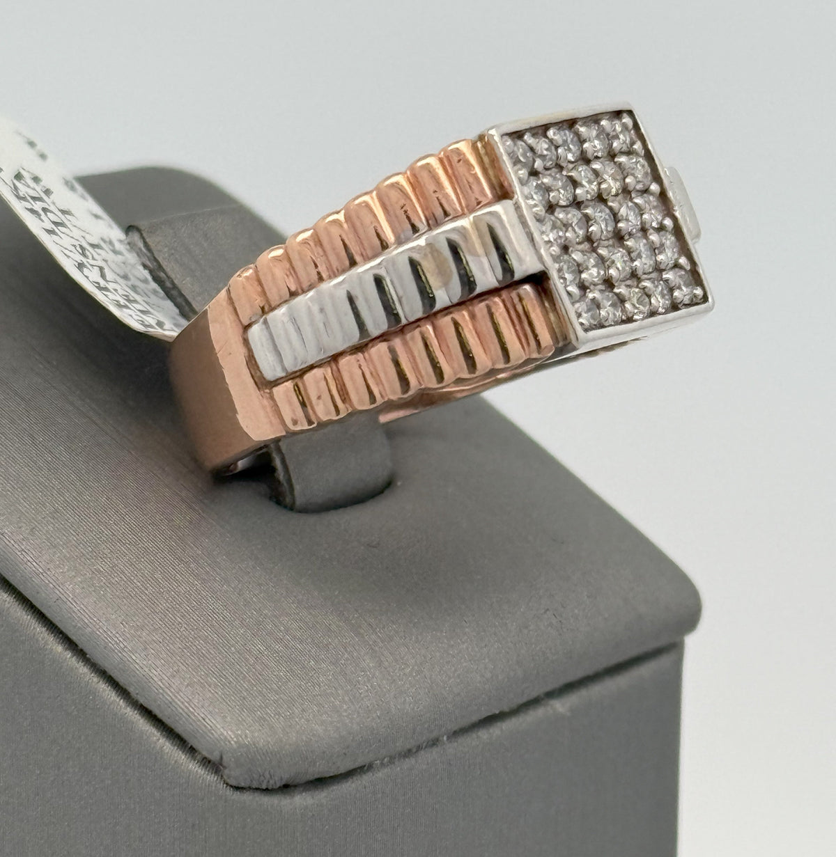14k Two Tone Gold 0.50 CT Diamond Men's Fancy Band, S106737