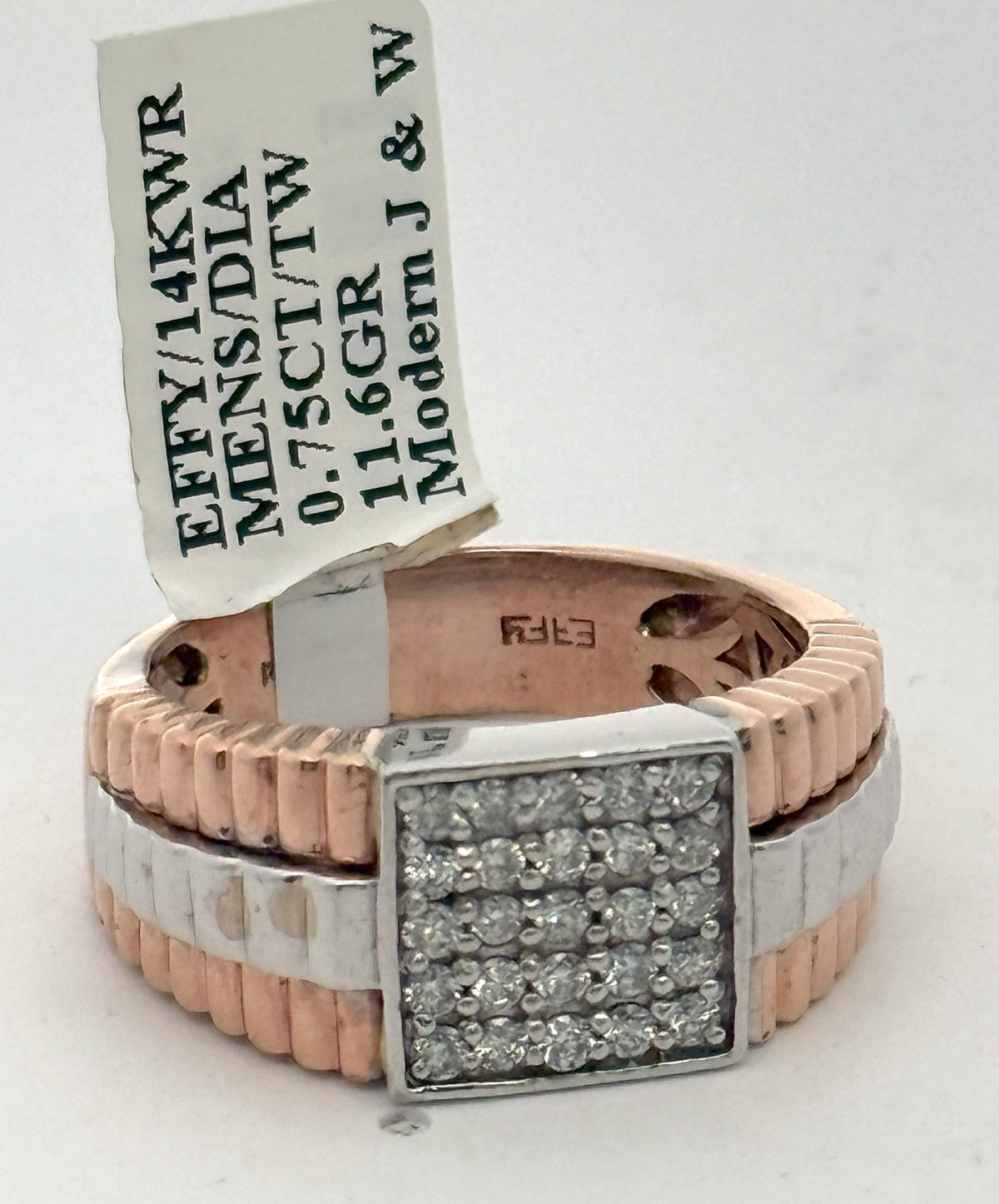 14k Two Tone Gold 0.50 CT Diamond Men's Fancy Band, S106737