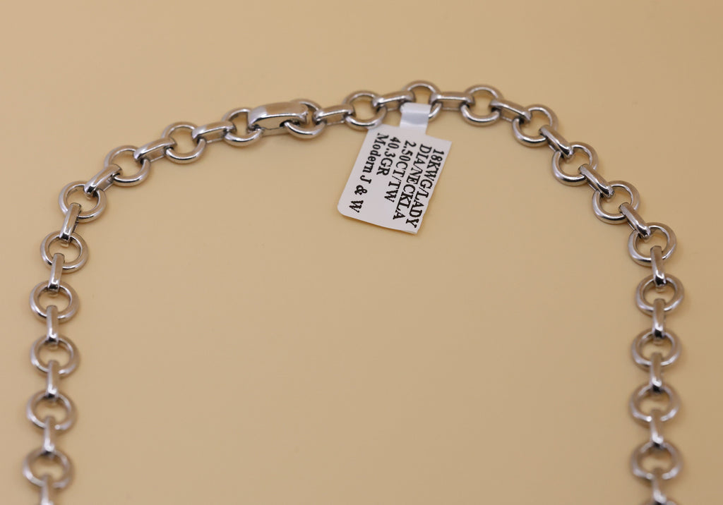 18k White Gold 2.25Ct Diamond Ladies Necklace, 40.3gr, S108851