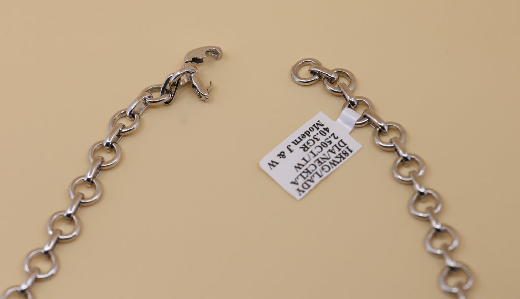 18k White Gold 2.25Ct Diamond Ladies Necklace, 40.3gr, S108851
