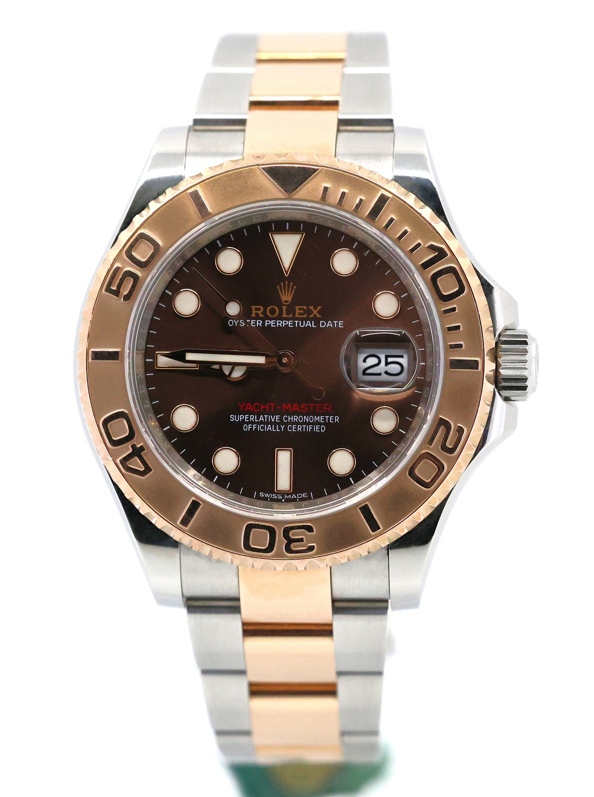 Pre-Owned Rolex Yacht-Master 116621 Rose Gold & SS Chocolate Dial 40mm, S107710