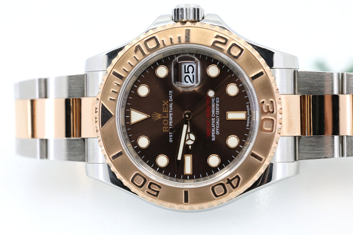 Pre-Owned Rolex Yacht-Master 116621 Rose Gold & SS Chocolate Dial 40mm, S107710