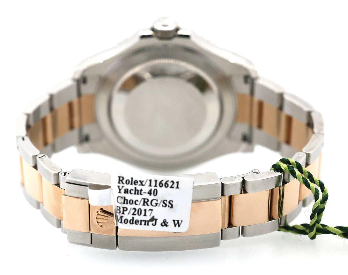 Pre-Owned Rolex Yacht-Master 116621 Rose Gold & SS Chocolate Dial 40mm, S107710