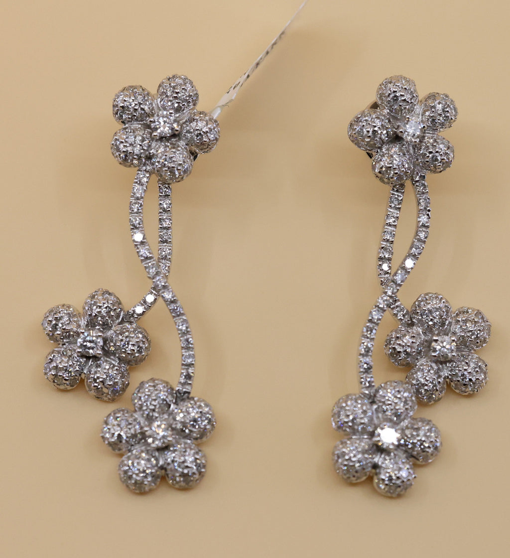14k White Gold Fancy Drop Earrings, 17.7g, S108840