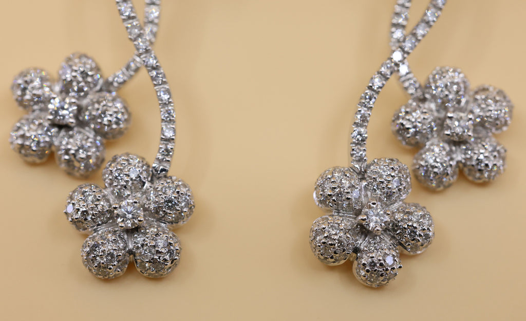 14k White Gold Fancy Drop Earrings, 17.7g, S108840