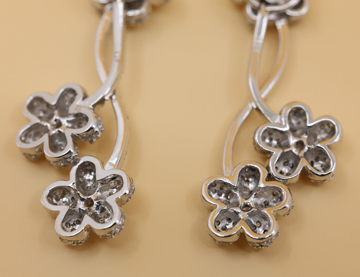 14k White Gold Fancy Drop Earrings, 17.7g, S108840