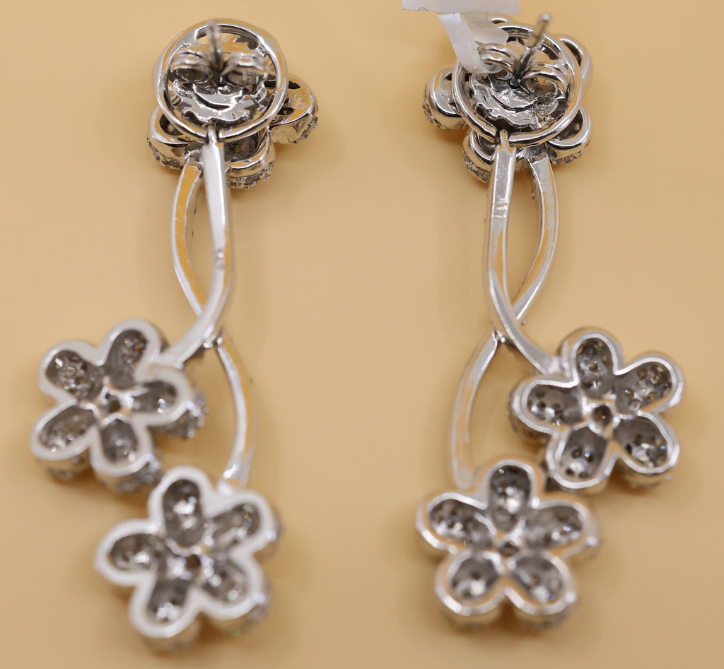 14k White Gold Fancy Drop Earrings, 17.7g, S108840