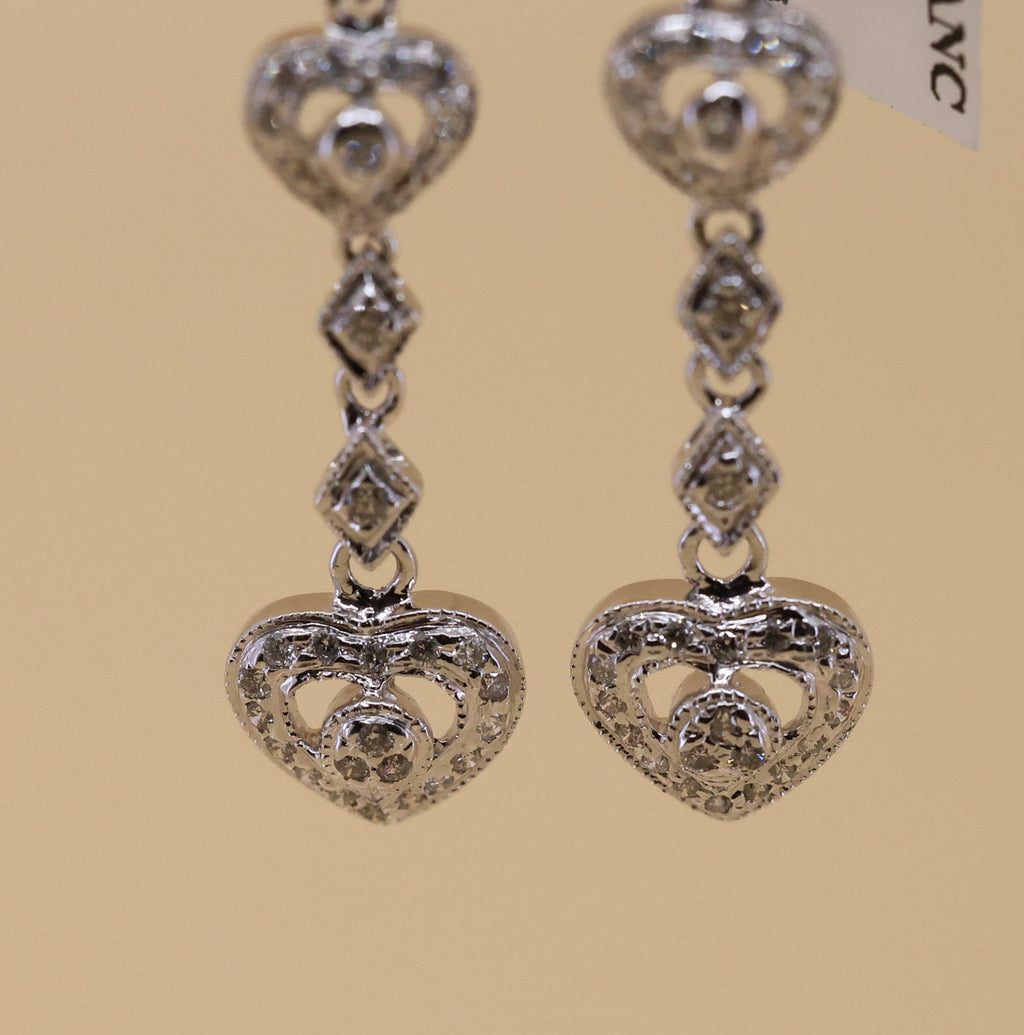 14k White Gold Fancy Drop Earrings, 6.3g, S108845