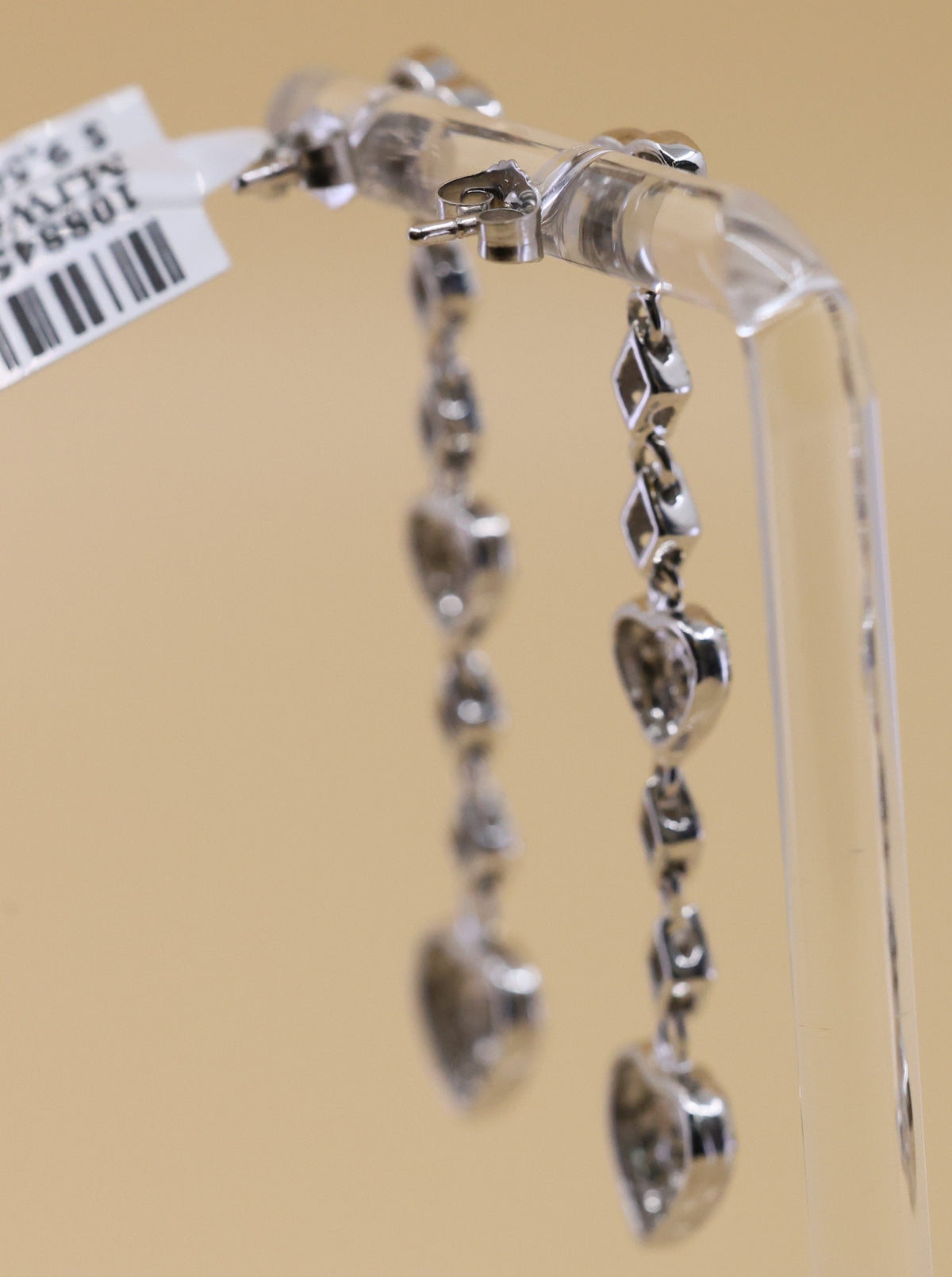 14k White Gold Fancy Drop Earrings, 6.3g, S108845