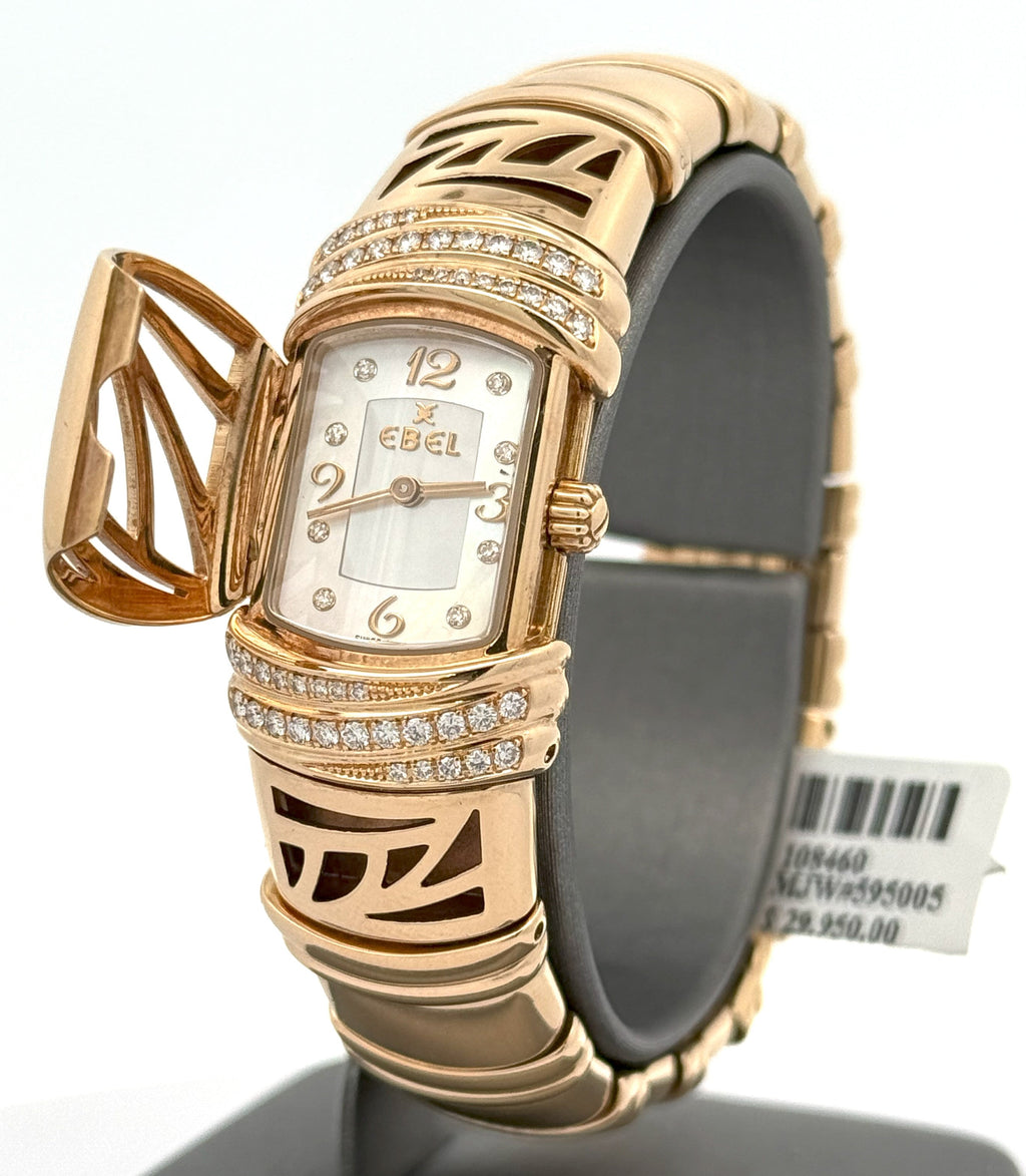 Ebel Shanta 18k Yellow Gold 128g MOP Diamond Ladies Quartz Watch 8057828-12