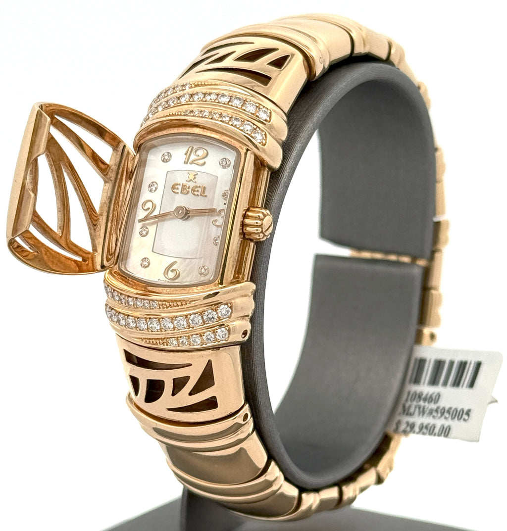 Ebel Shanta 18k Yellow Gold 128g MOP Diamond Ladies Quartz Watch 8057828-12