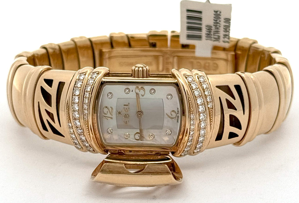 Ebel Shanta 18k Yellow Gold 128g MOP Diamond Ladies Quartz Watch 8057828-12