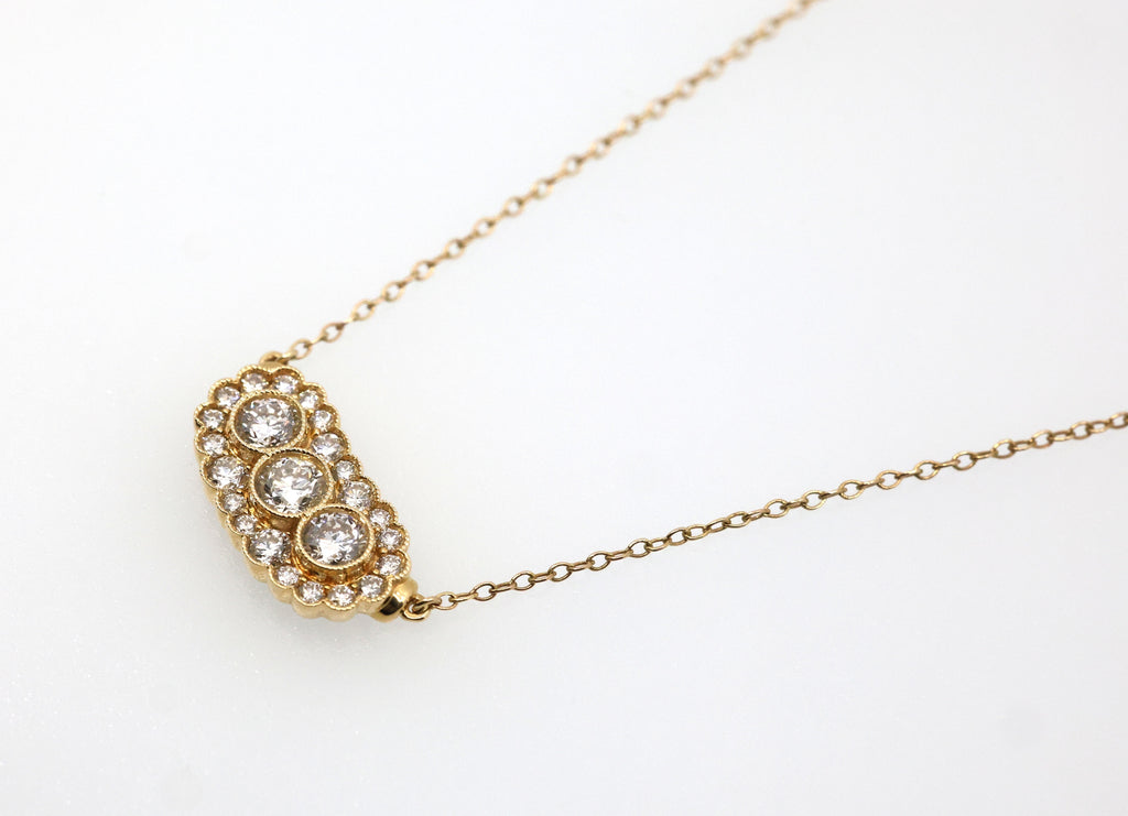 14k Yellow Gold 1.25 CT Ladies Diamond Pendant Necklace, 3.3g, S16824
