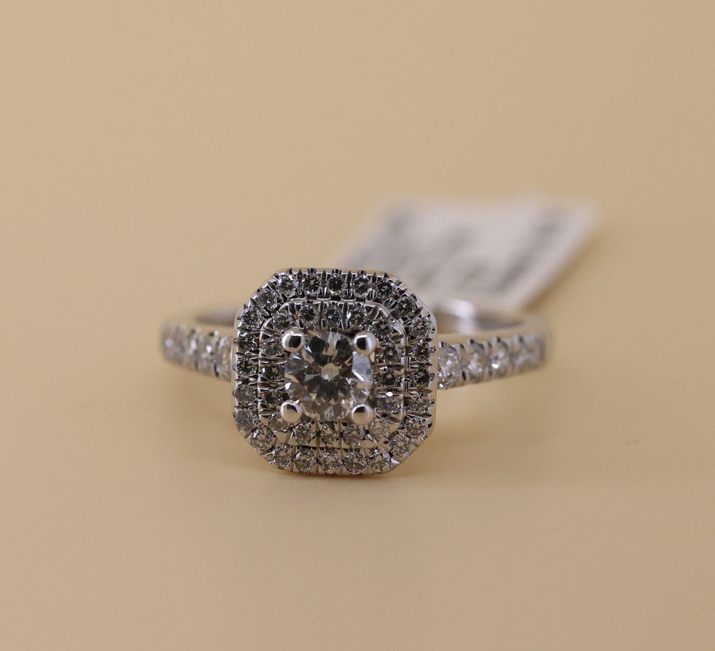 14k White Gold 0.75CT Round Cut Diamond Engagement Ring, Size 6.5, 3.1g, S108860