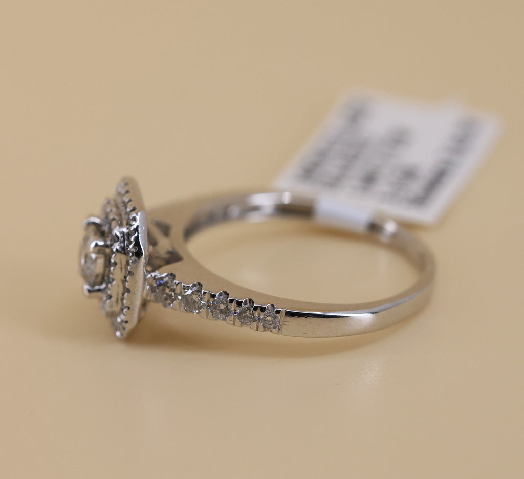 14k White Gold 0.75CT Round Cut Diamond Engagement Ring, Size 6.5, 3.1g, S108860