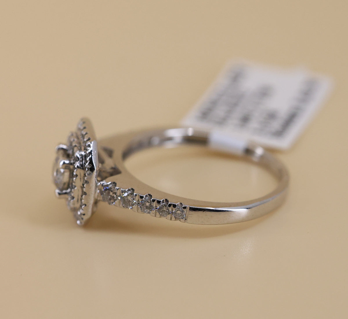 14k White Gold 0.75CT Round Cut Diamond Engagement Ring, Size 6.5, 3.1g, S108860
