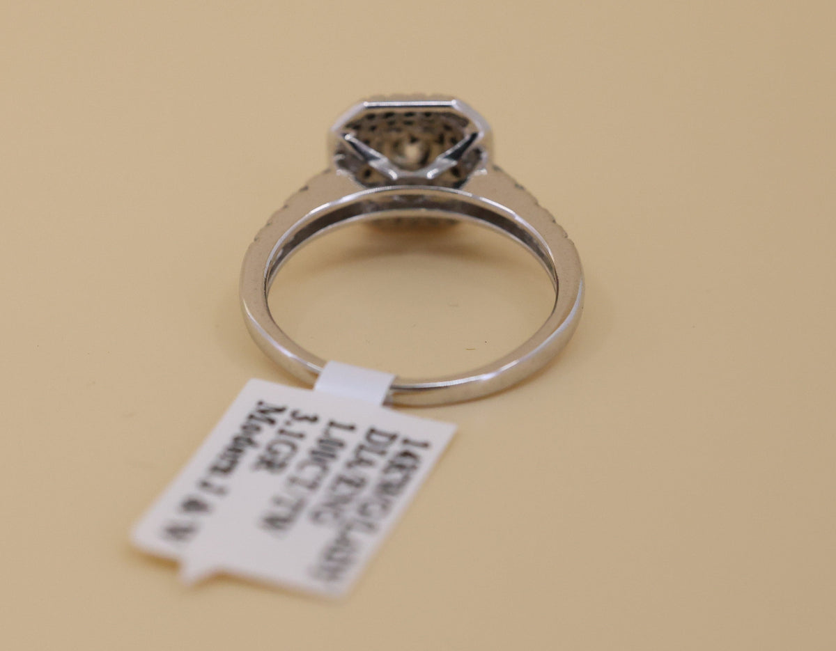 14k White Gold 0.75CT Round Cut Diamond Engagement Ring, Size 6.5, 3.1g, S108860