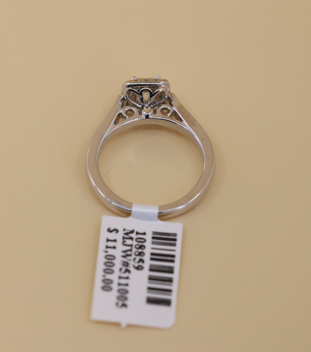 The Leo 14k White Gold 0.42 CT Princess Cut Diamonds Engagement Ring, Size 6, 4.9g, S108859