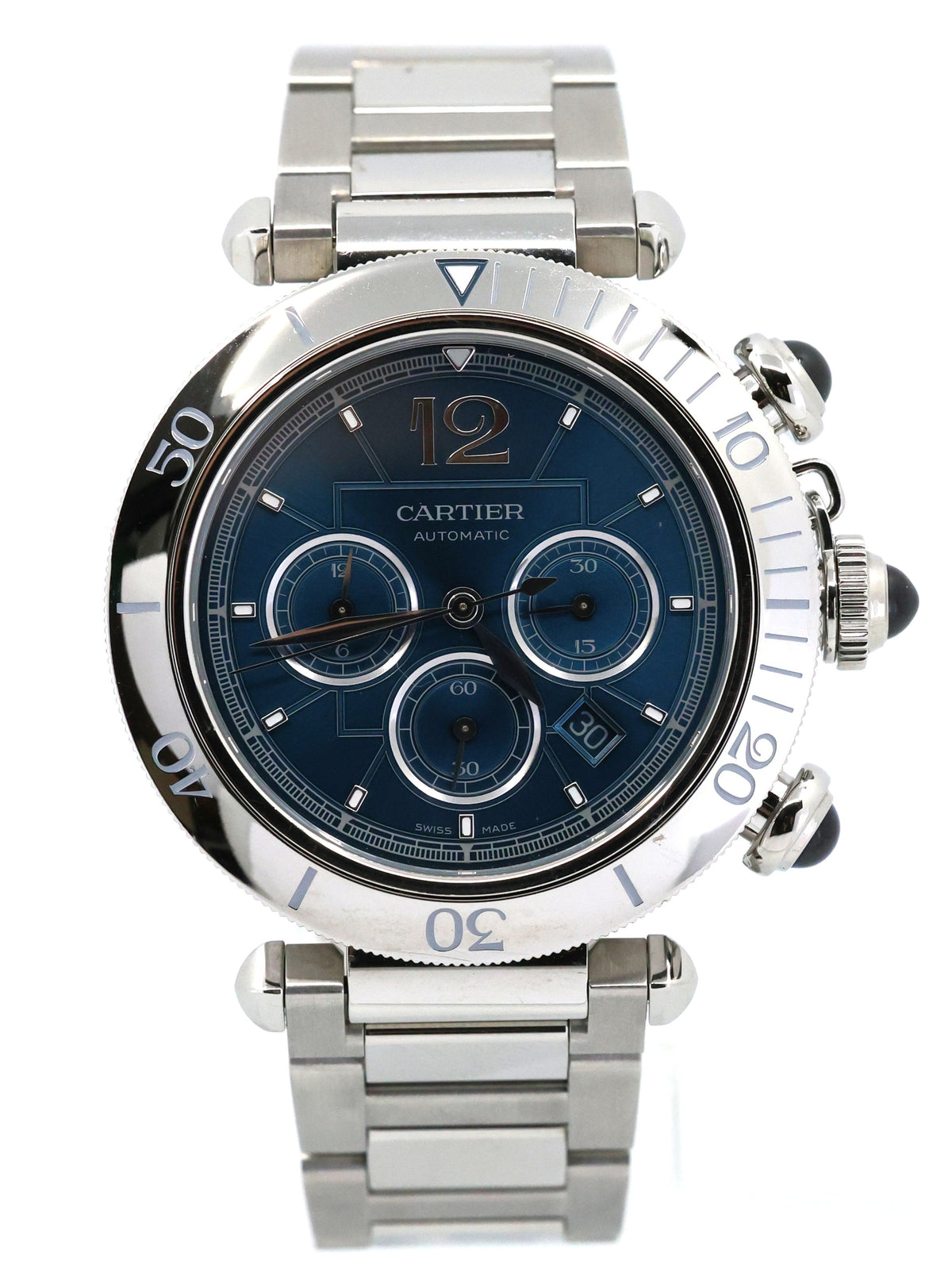 Cartier Pasha WSPA0039 Stainless Steel Chronograph 41mm Watch, S16331