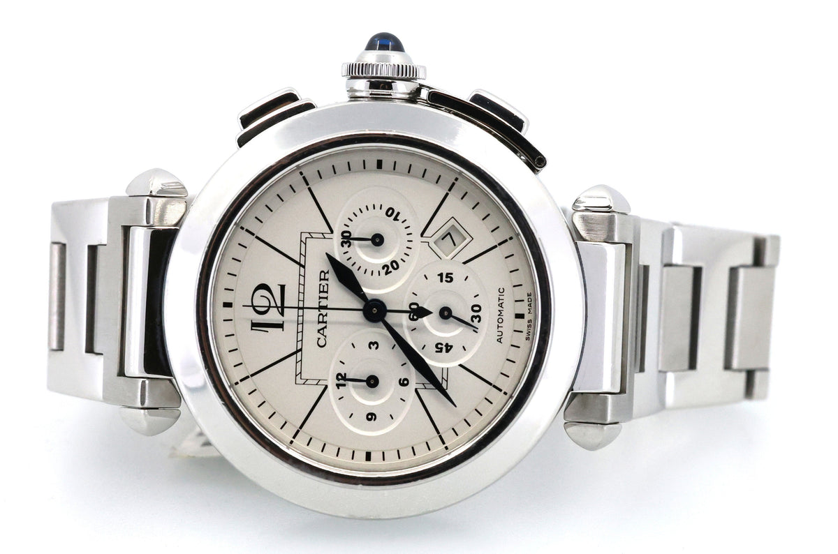 Cartier Pasha W31085M7 Stainless Steel Chronograph 42mm Watch, S108651